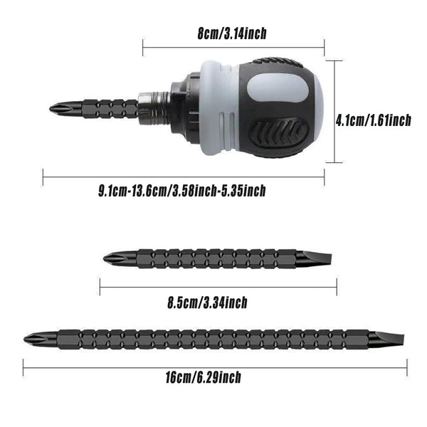 Ratchet Screwdriver Set With Sleeve Dual Head Expansion Cross Bits 18 In 1 Screwdrivers & Nutdrivers
