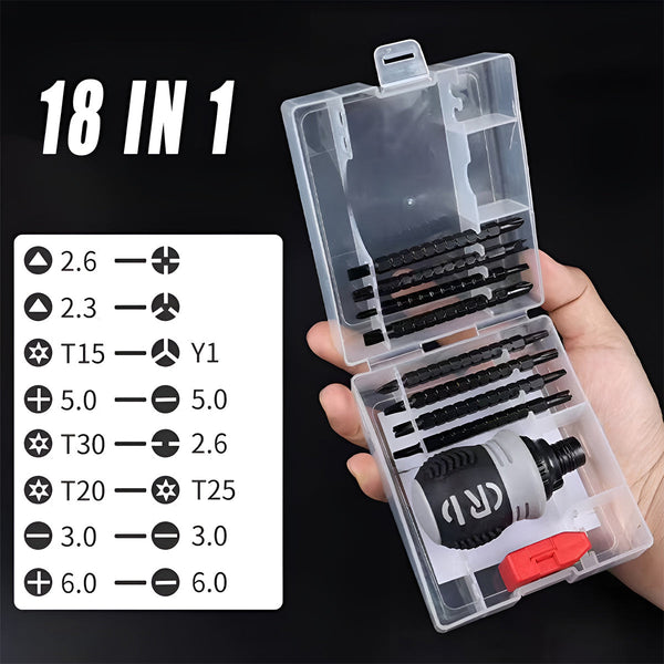 Ratchet Screwdriver Set With Sleeve Dual Head Expansion Cross Bits 18 In 1 Screwdrivers & Nutdrivers