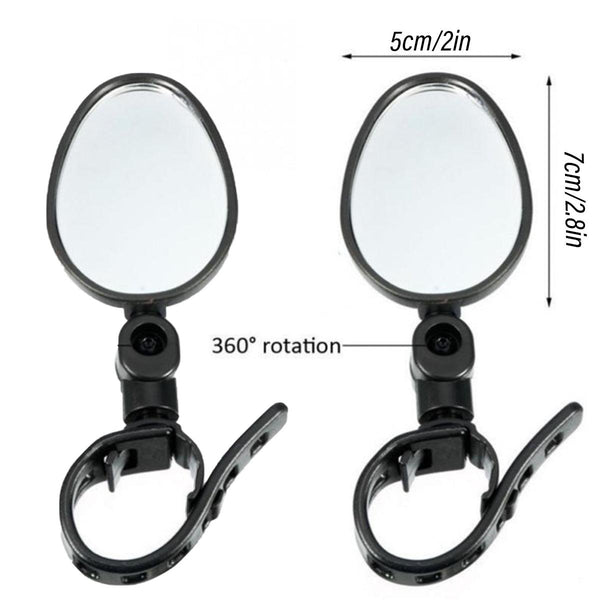 2Pcs Bike Rear View Adjustable Mountain Handlebar Cycling Mirrors