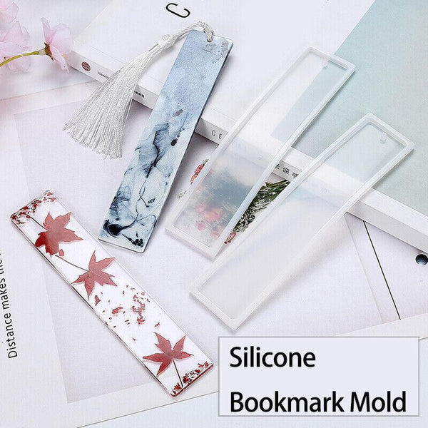 5Pcs Silicone Bookmark Mould Rectangle Resin Craft Making Tool For Diy Projects Bookmarks