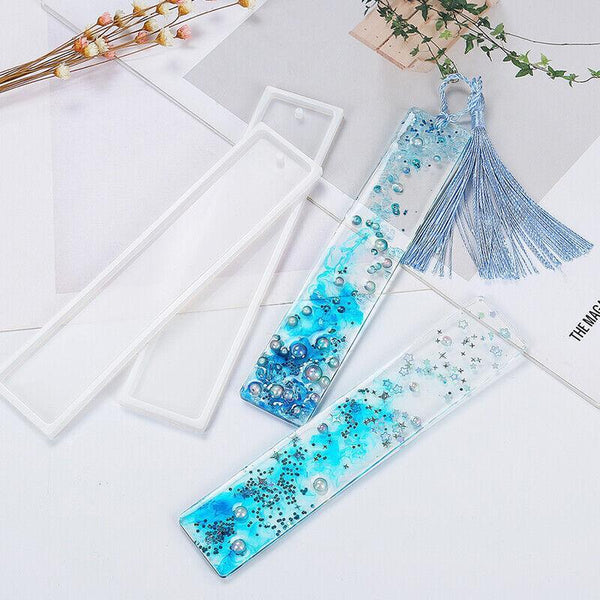 5Pcs Silicone Bookmark Mould Rectangle Resin Craft Making Tool For Diy Projects Bookmarks
