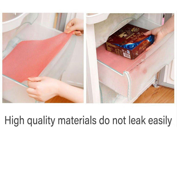 4Pcs Cuttable Kitchen Anti Slip Mat Fouling Refrigerator Drawer Liner Blue Drawer Liners