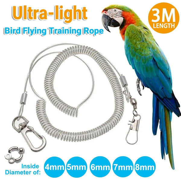 Parrot Leg Ring Anti Slip Bird Anklet Elastic Rope With Alloy Fasteners Supplies 4Mm Small Animal Supplies