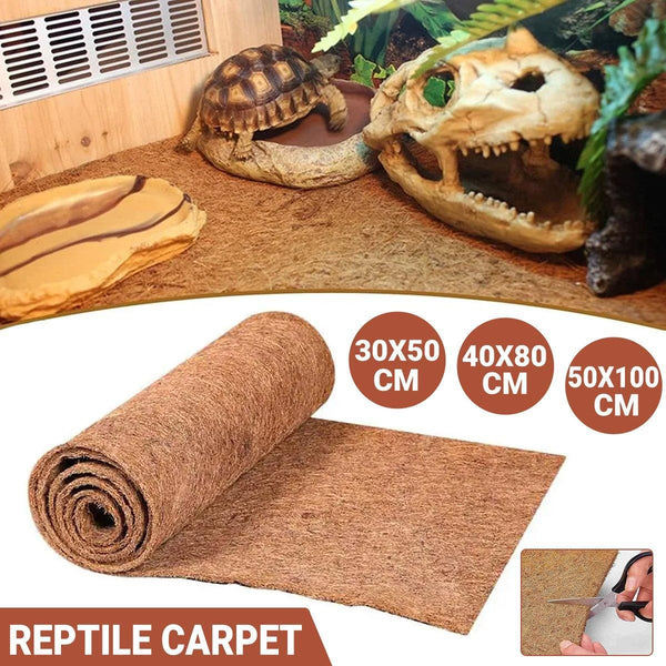 Reptile Terrarium Liner Coconut Fiber Mat Tortoise Carpet Pet Hamster Bedding 50X30cm Reptiles