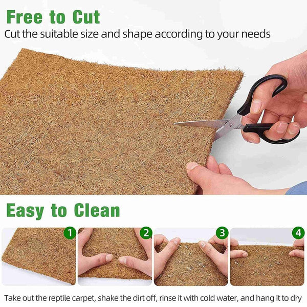 Reptile Terrarium Liner Coconut Fiber Mat Tortoise Carpet Pet Hamster Bedding 50X30cm Reptiles