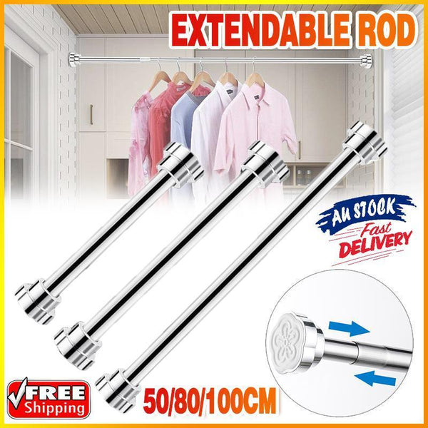 Tension Rod Extendable Rack Shower Wind Curtain Closet Pole 50 160Cm 105 Shower Curtain Hooks
