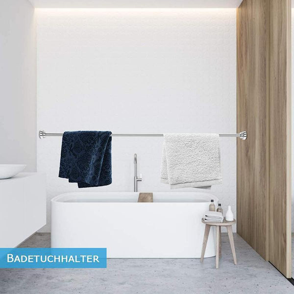Tension Rod Extendable Rack Shower Wind Curtain Closet Pole 50 160Cm 105 Shower Curtain Hooks