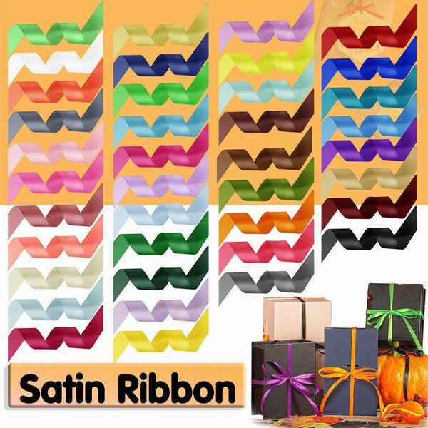 10Mm Width Satin Hair Ribbon Wedding Party Decoration Gift Banquet 3M Gold Ribbons & Bows