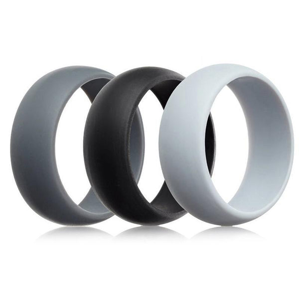 Silicone Rubber Ring Bands 3Pcs Size 10 Rings