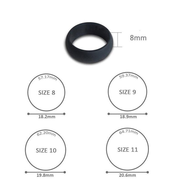 Silicone Rubber Ring Bands 3Pcs Size 10 Rings