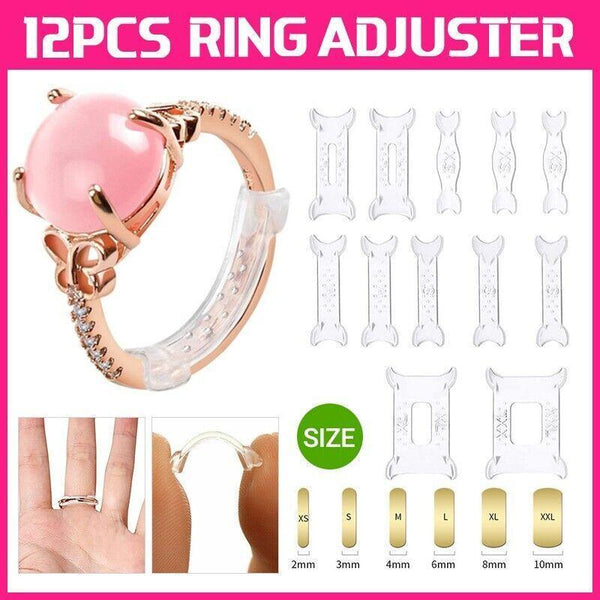 12Pcs Ring Size Adjuster Set Invisible Plastic Resizer For Loose Rings Comfort Fit Other Tools