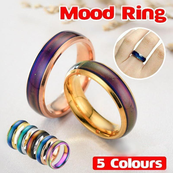Mood Colour Changing Ring Temperature Sensitive Stainless Steel Us Size 8 Colourful Rings