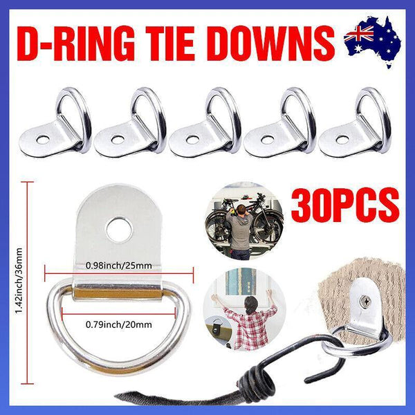 30Pcs D Ring Tie Downs Metal Anchor Point Silver Universal Other Car Interior
