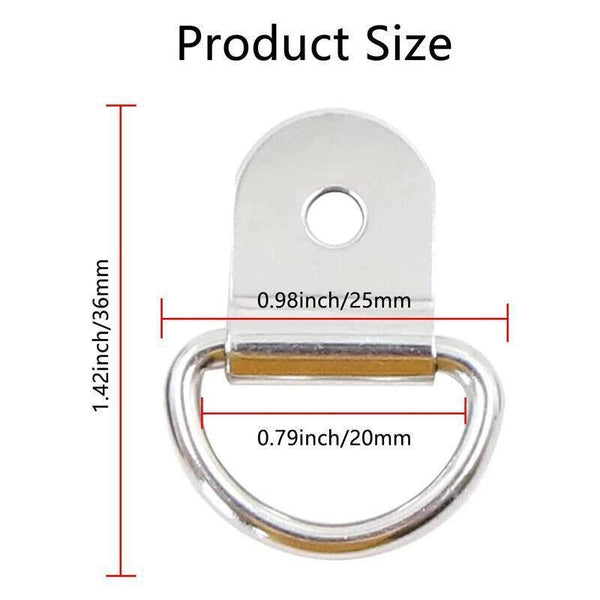 30Pcs D Ring Tie Downs Metal Anchor Point Silver Universal Other Car Interior