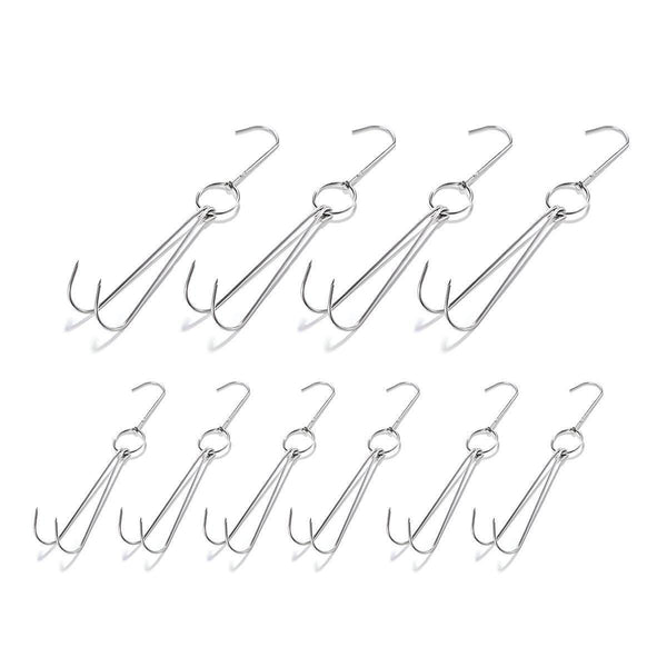 10Pcs Stainless Steel Roast Duck Hooks Duty Double For Chicken Meat Goose Other Kitchen Gadgets
