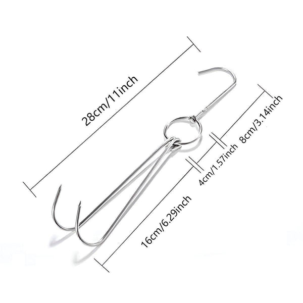 10Pcs Stainless Steel Roast Duck Hooks Duty Double For Chicken Meat Goose Other Kitchen Gadgets