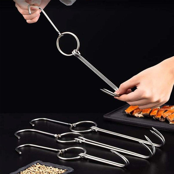10Pcs Stainless Steel Roast Duck Hooks Duty Double For Chicken Meat Goose Other Kitchen Gadgets