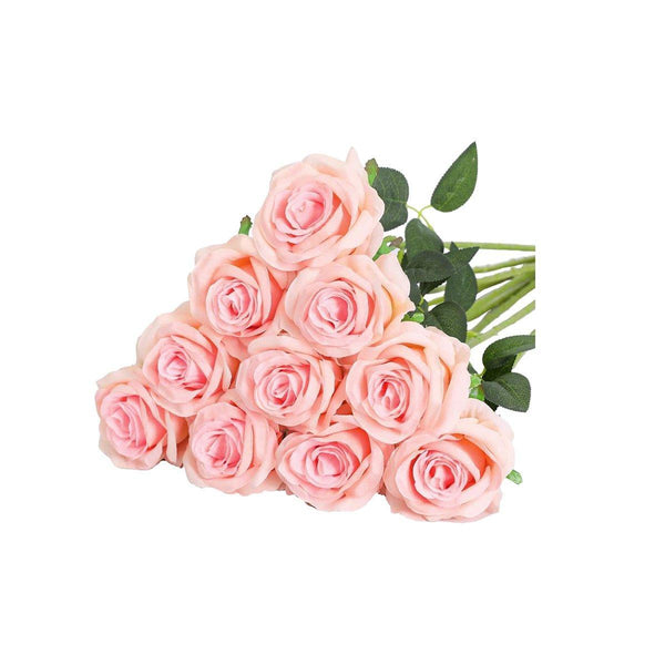 10Pcs Artificial Silk Simulation Rose Flowers Wedding Party Home Decorations Gold Artificial Plants