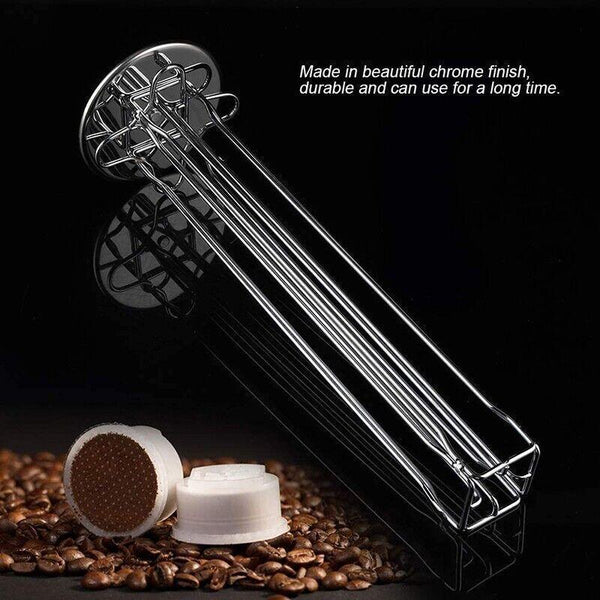 40 Capsules Rotating Coffee Pod Holder Rack For Nespresso Chrome Countertop Stand Coffee Pods
