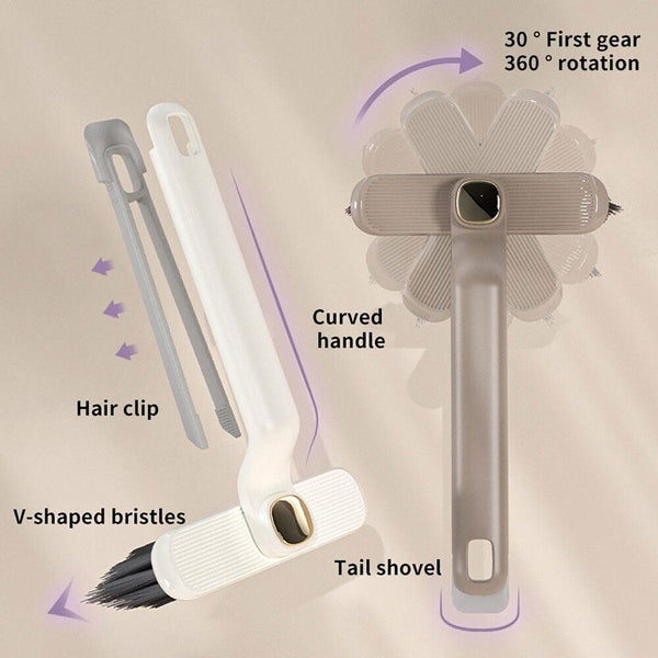 Multi Functional Rotary Cleaning Brush Hard Bristle Slot Seam Wall Tile Purple Cleaning Brushes