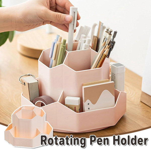 360 Degree Rotating Large Capacity Pen Holder Plastic Desktop Office Student Organizer Pen Holders