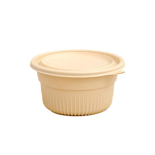 50Pcs Biodegradable Corn Starch Lunch Box Round Takeout Containers Eco Friendly 900Ml Lunchboxes
