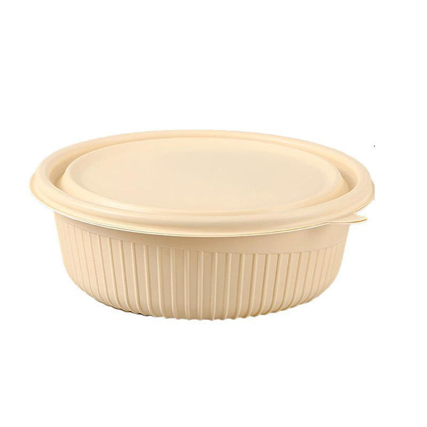 50Pcs Biodegradable Corn Starch Lunch Box Round Takeout Containers Eco Friendly 900Ml Lunchboxes