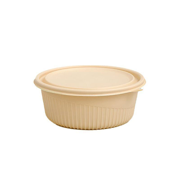 50Pcs Biodegradable Corn Starch Lunch Box Round Takeout Containers Eco Friendly 900Ml Lunchboxes