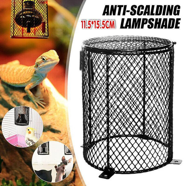Round Reptile Heat Lamp Light Bulb Mesh Cage Protector Enclosure 11.5X15.5Cm Au Reptiles