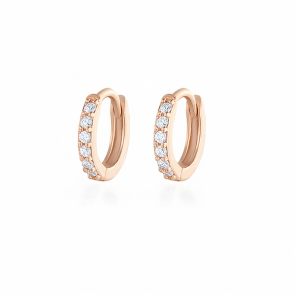 7Sizes Hoop Earring Silver Zirconia Huggie Cartilage Piercing Jewellery Champagne 9Mm Earrings