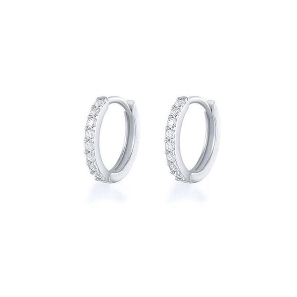 7Sizes Hoop Earring Silver Zirconia Huggie Cartilage Piercing Jewellery Champagne 9Mm Earrings