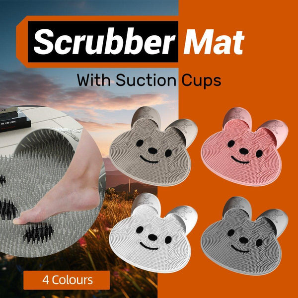 Silicone Foot Scrubber Rabbit Tub Mat Suction Cup Exfoliating Brush Cleaning Grey Foot Creams & Treatments