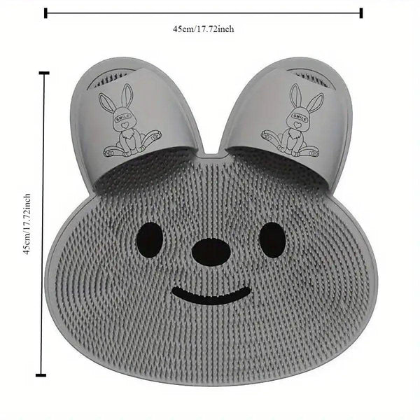 Silicone Foot Scrubber Rabbit Tub Mat Suction Cup Exfoliating Brush Cleaning Khaki Other Bathroom Accessories