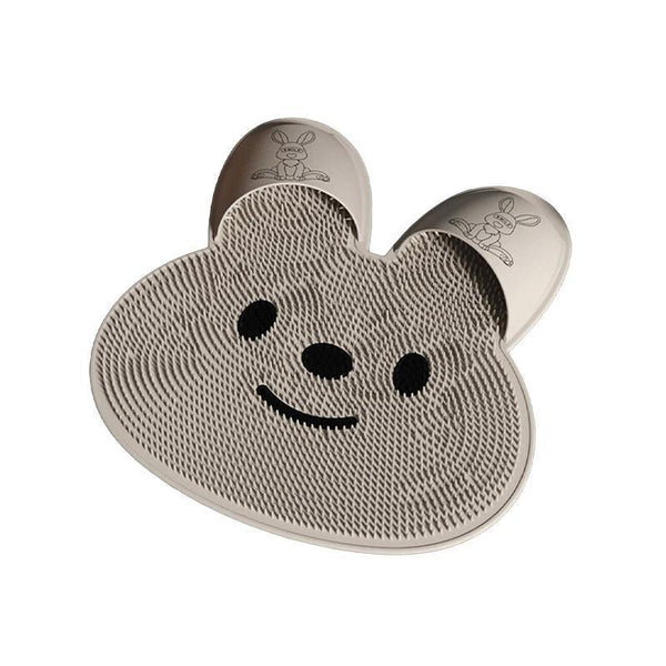 Silicone Foot Scrubber Rabbit Tub Mat Suction Cup Exfoliating Brush Cleaning Khaki Other Bathroom Accessories