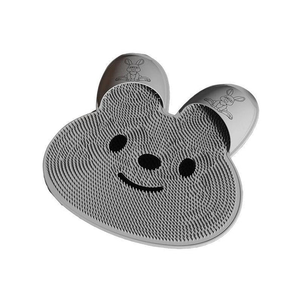 Silicone Foot Scrubber Rabbit Tub Mat Suction Cup Exfoliating Brush Cleaning Khaki Other Bathroom Accessories