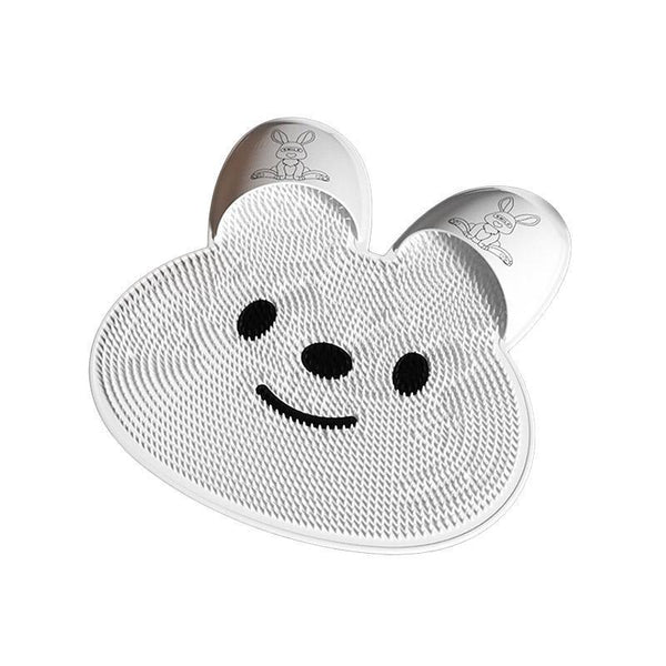 Silicone Foot Scrubber Rabbit Tub Mat Suction Cup Exfoliating Brush Cleaning White Foot Creams & Treatments