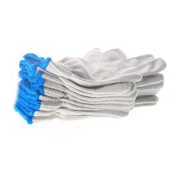 White Cotton Work Gloves Knitted Heavy Duty For Gardening Or Warehouse Use 5 Pairs Gardening Gloves & Knee Pads