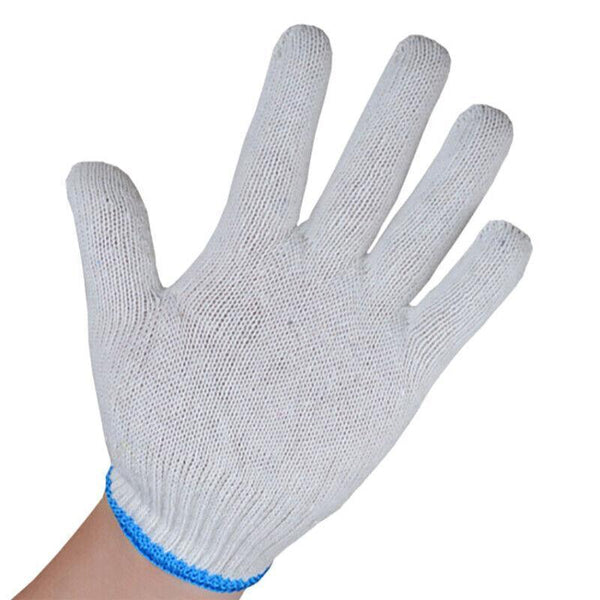White Cotton Work Gloves Knitted Heavy Duty For Gardening Or Warehouse Use 5 Pairs Gardening Gloves & Knee Pads