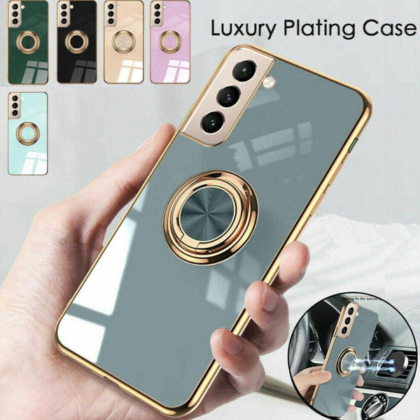 Dark Green Shockproof Ring Holder Case Cover For Samsung S22 Ultra Plus Note 20 Galaxy A32 5G Cases Covers & Skins