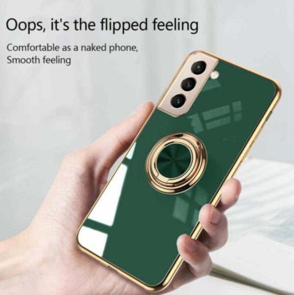 Dark Green Shockproof Ring Holder Case Cover For Samsung Galaxy A53 A73 Mounts & Holders