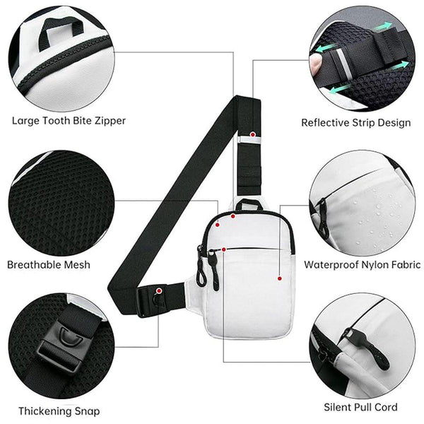 Sports Chest Bag Crossbody Backpack Mini Fashion Satchel For Outdoor Travel Grey Bags