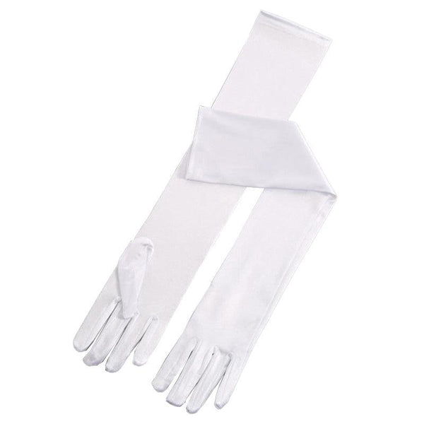 Elegant Long Satin Opera Gloves For Prom Party Wedding Costume Or Formal Dress Red Gloves & Mittens