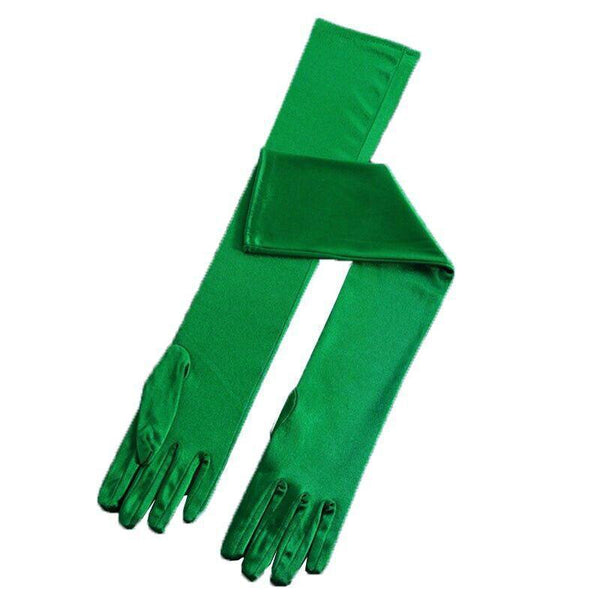 Elegant Long Satin Opera Gloves For Prom Party Wedding Costume Or Formal Dress Red Gloves & Mittens