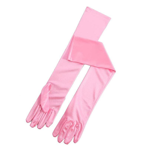 Elegant Long Satin Opera Gloves For Prom Party Wedding Costume Or Formal Dress Red Gloves & Mittens