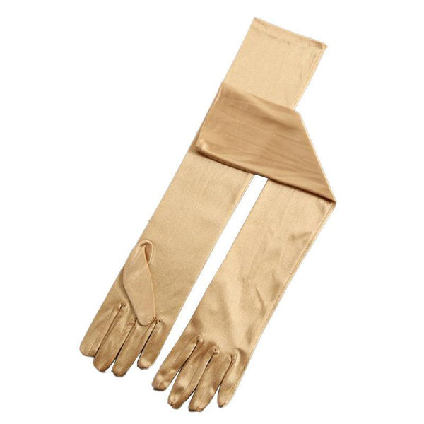 Elegant Long Satin Opera Gloves For Prom Party Wedding Costume Or Formal Dress Light Blue Gloves & Mittens