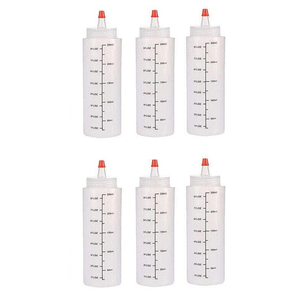 Squeeze Condiment Dispenser Bottles Set Of 6 (250Ml) Oil & Vinegar Dispensers