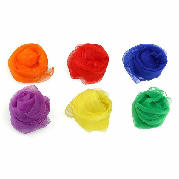12Pcs Gradient Juggling Silk Dance Tricks Dancing Props Scarves Chiffon Au Magic