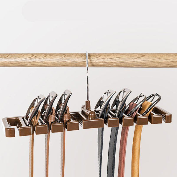 10 Slot Tie And Belt Hanger For Wardrobe Mens Closet Rack Organiser Hook Black Coat & Hat Racks
