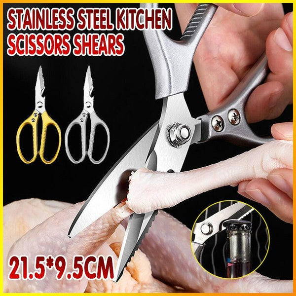 2X Japanese Heavy Duty Stainless Steel Kitchen Scissors Shears Fish Chicken Bone 2Pcs Silver Other Kitchen Gadgets