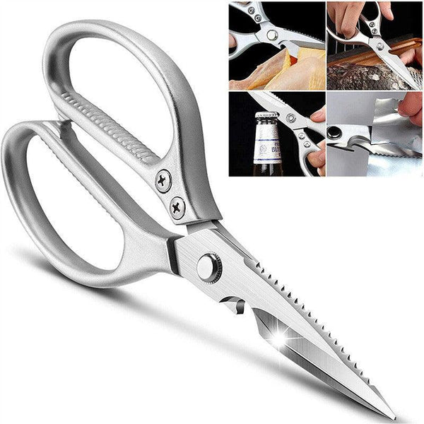 2X Japanese Heavy Duty Stainless Steel Kitchen Scissors Shears Fish Chicken Bone 2Pcs Silver Other Kitchen Gadgets
